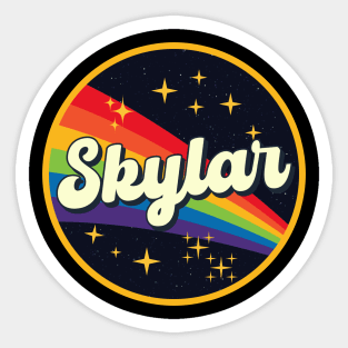 Skylar // Rainbow In Space Vintage Style Sticker